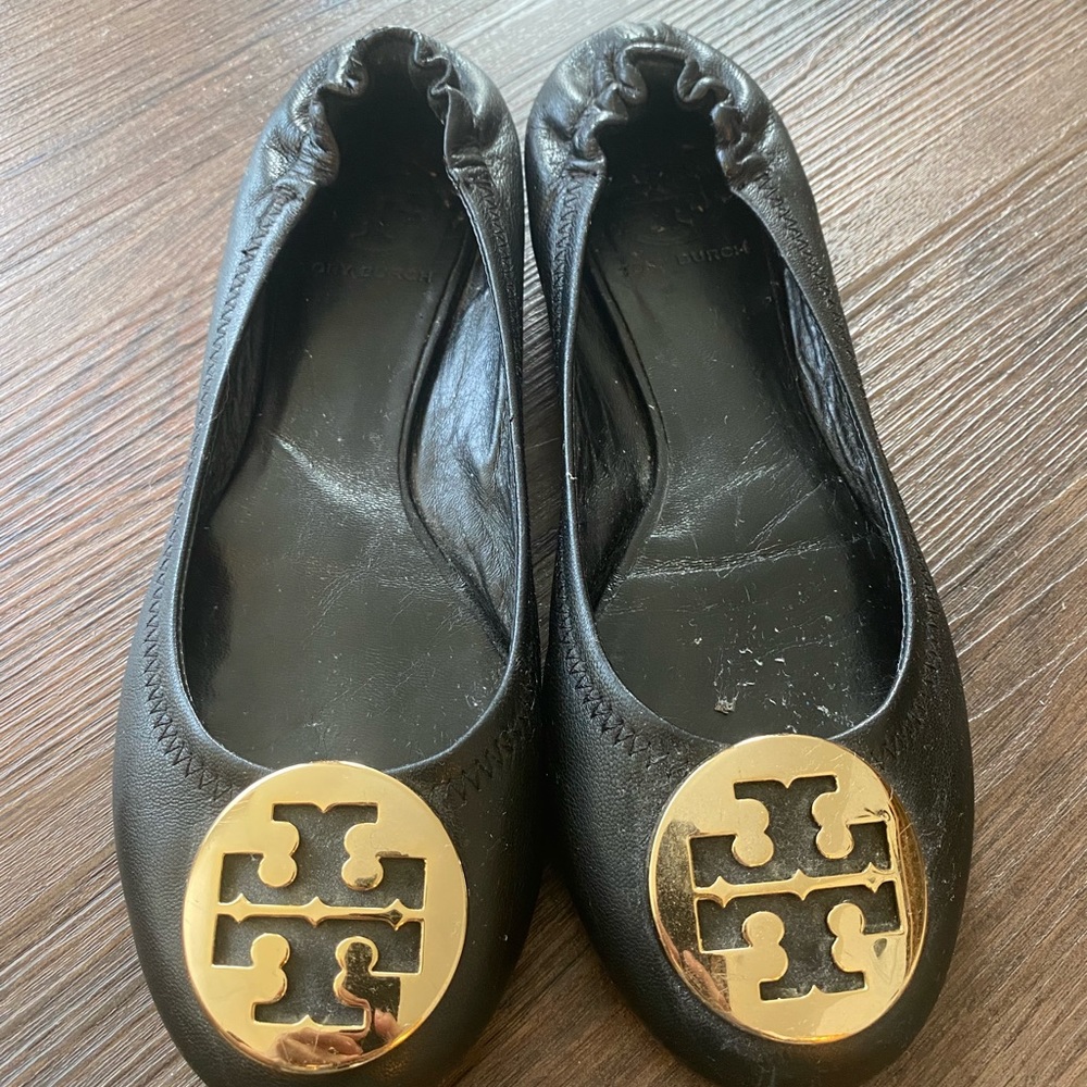 ToryBurch Black Minnie Classic travel ballet flats